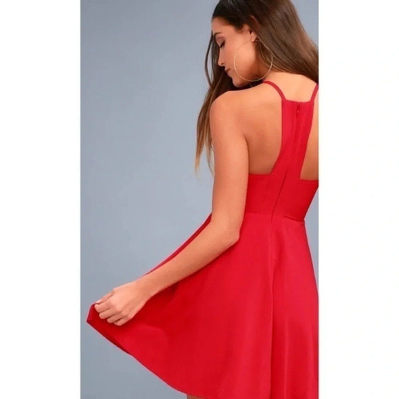 Lulus • NWT Call to Charms Red Skater Dress - Picture 3 of 11